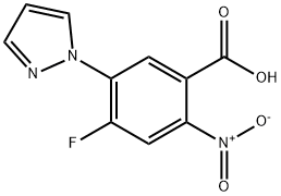 4-Fluoro-5-(1H-pyrazol-1-yl)-2-nitrobenzoic Acid Struktur