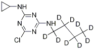 2-(n-Butyl-D9-amino)-4-chloro-6-cyclopropylamino-1,3,5-triazine Struktur