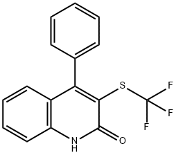 2(1H)-Quinolinone, 3-[(trifluoromethyl)thio]-4-phenyl- Struktur