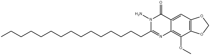 1,3-Dioxolo[4,5-g]quinazolin-8(7H)-one,  7-amino-4-methoxy-6-pentadecyl- Struktur