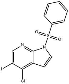 1H-Pyrrolo[2,3-b]pyridine, 4-chloro-5-iodo-1-(phenylsulfonyl)- Struktur