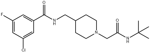 N-((1-(2-(叔丁基氨基)-2-氧代乙基)哌啶-4-基)甲基)-3-氯-5-氟苯甲酰胺, 1199236-64-0, 結(jié)構(gòu)式