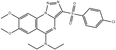 3-(4-chlorophenylsulfonyl)-N,N-diethyl-7,8-diMethoxy-[1,2,3]triazolo[1,5-a]quinazolin-5-aMine Struktur