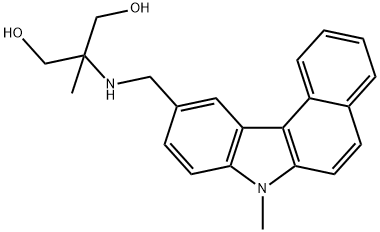 1,3-Propanediol, 2-methyl-2-(((7-methyl-7H-benzo(c)carbazol-10-yl)meth yl)amino)- Struktur