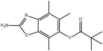 Propanoic  acid,  2,2-dimethyl-,  2-amino-4,5,7-trimethyl-6-benzothiazolyl  ester Struktur