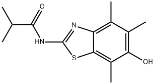 Propanamide,  N-(6-hydroxy-4,5,7-trimethyl-2-benzothiazolyl)-2-methyl- Struktur