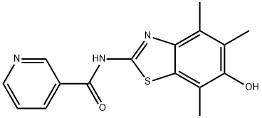 3-Pyridinecarboxamide,  N-(6-hydroxy-4,5,7-trimethyl-2-benzothiazolyl)- Struktur