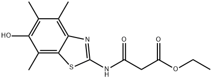 Propanoic  acid,  3-[(6-hydroxy-4,5,7-trimethyl-2-benzothiazolyl)amino]-3-oxo-,  ethyl  ester Struktur