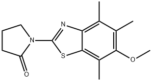 2-Pyrrolidinone,  1-(6-methoxy-4,5,7-trimethyl-2-benzothiazolyl)- Struktur