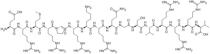 H-GLU-ARG-MET-ARG-PRO-ARG-LYS-ARG-GLN-GLY-SER-VAL-ARG-ARG-ARG-VAL-OH Struktur