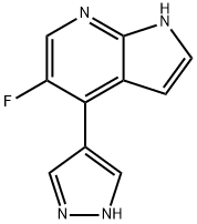 1H-Pyrrolo[2,3-b]pyridine, 5-fluoro-4-(1H-pyrazol-4-yl)- Struktur