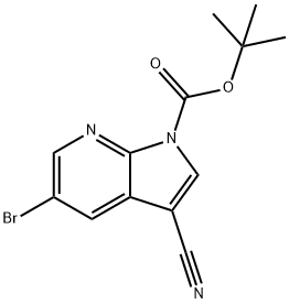 1H-Pyrrolo[2,3-b]pyridine-1-carboxylic acid, 5-broMo-3-cyano-, 1,1-diMethylethyl ester Struktur