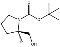 (R)-tert-butyl 2-(hydroxymethyl)-2-methylpyrrolidine-1-carboxylate Struktur