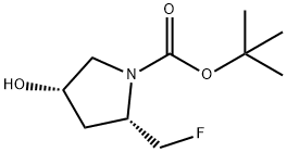 1-Pyrrolidinecarboxylic acid, 2-(fluoroMethyl)-4-hydroxy-, 1,1-diMethylethyl ester, (2S,4S) Struktur