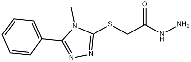 2-[(4-methyl-5-phenyl-4H-1,2,4-triazol-3-yl)thio]acetohydrazide Struktur