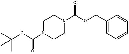 Piperazine-1,4-dicarboxylic acid benzyl ester tert-butyl ester Struktur