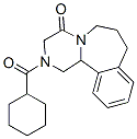 2-(cyclohexylcarbonyl)-4-oxo-1,2,3,4,6,7,8,12b-octahydropyrazino(2,1-a)(2)benzazepine Struktur