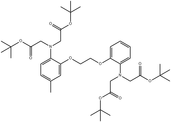 N-[2-[2-[2-[BIS[2-(1,1-DIMETHYLETHOXY)-2-OXOETHYL]AMINO]-5-METHYLPHENOXY]ETHOXY]PHENYL]-N-[2-(1,1-DIMETHYLETHOXY)-2-OXOETHYL]-GLYCINE 1,1-DIMETHYLETHYL ESTER Struktur