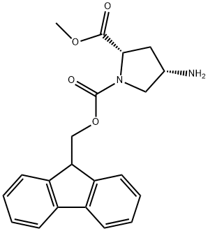 (2S,4S)-1-FMoc-4-aMino Pyrrolidine-2-carboxylic acid Methylester-HCl Struktur