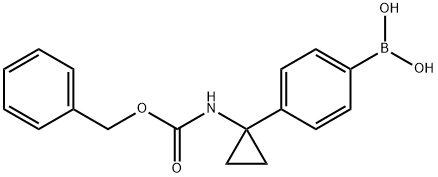 4-(1-(ベンジルオキシカルボニルアミノ)シクロプロピル)フェニルボロン酸 化學(xué)構(gòu)造式