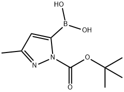 1-(tert-Butoxycarbonyl)-3-methyl-1H-pyrazol-5-ylboronic acid Struktur