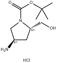 (2S,4R)-1-BOC-2-hydroxyMethyl-4-aMino Pyrrolidine-HCl Struktur