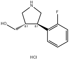 [(3S,4R)-4-(2-fluorophenyl)pyrrolidin-3-yl]methanol hydrochloride Struktur