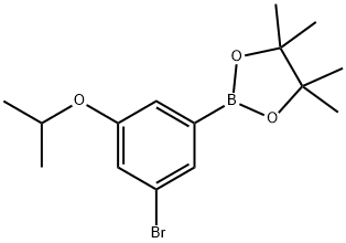 2-(3-Bromo-5-isopropoxyphenyl)-4,4,5,5-tetramethyl-1,3,2-dioxaborolane Struktur