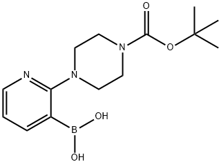 2-(4-(tert-Butoxycarbonyl)piperazin-1-yl)pyridin-3-ylboronic acid Struktur