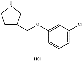 3-[(3-Chlorophenoxy)methyl]pyrrolidinehydrochloride Struktur