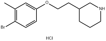 3-[2-(4-Bromo-3-methylphenoxy)ethyl]piperidinehydrochloride Struktur