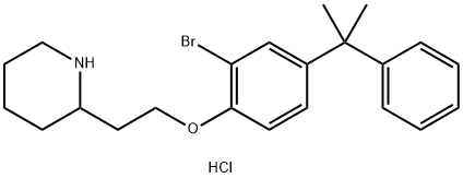 2-{2-[2-Bromo-4-(1-methyl-1-phenylethyl)phenoxy]-ethyl}piperidine hydrochloride Struktur