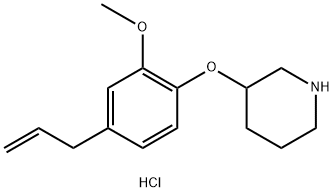 3-(4-Allyl-2-methoxyphenoxy)piperidinehydrochloride Struktur