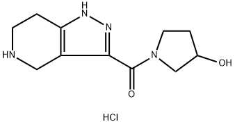 (3-Hydroxy-1-pyrrolidinyl)(4,5,6,7-tetrahydro-1H-pyrazolo[4,3-c]pyridin-3-yl)methanone HCl Struktur