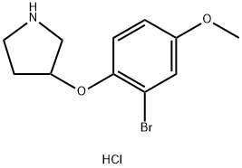 3-(2-Bromo-4-methoxyphenoxy)pyrrolidinehydrochloride Struktur