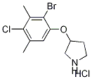 3-(2-Bromo-4-chloro-3,5-dimethylphenoxy)-pyrrolidine hydrochloride Struktur