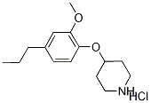 2-Methoxy-4-propylphenyl 4-piperidinyl etherhydrochloride Struktur