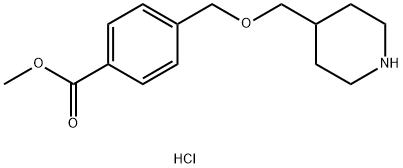 Methyl 4-[(4-piperidinylmethoxy)methyl]benzoatehydrochloride Struktur