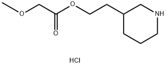 2-(3-Piperidinyl)ethyl 2-methoxyacetatehydrochloride Struktur