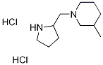 3-Methyl-1-(2-pyrrolidinylmethyl)piperidinedihydrochloride Struktur