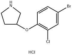 3-(4-Bromo-2-chlorophenoxy)pyrrolidinehydrochloride Struktur