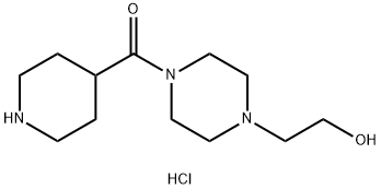 [4-(2-Hydroxyethyl)-1-piperazinyl](4-piperidinyl)-methanone hydrochloride Struktur