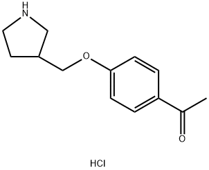 1-[4-(3-Pyrrolidinylmethoxy)phenyl]-1-ethanonehydrochloride Struktur