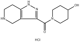 (4-Hydroxy-1-piperidinyl)(4,5,6,7-tetrahydro-1H-pyrazolo[4,3-c]pyridin-3-yl)methanone HCl Struktur