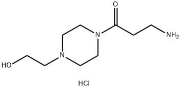 3-Amino-1-[4-(2-hydroxyethyl)-1-piperazinyl]-1-propanone hydrochloride Struktur