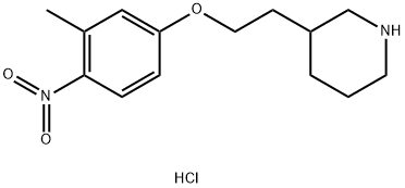 3-[2-(3-Methyl-4-nitrophenoxy)ethyl]piperidinehydrochloride Struktur