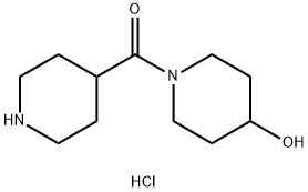 (4-Hydroxy-1-piperidinyl)(4-piperidinyl)methanonehydrochloride Struktur