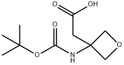 2-(3-((tert-Butoxycarbonyl)amino)oxetan-3-yl)acetic acid Struktur