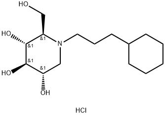 N-CYCLOHEXYLPROPYL DEOXYNOJIRIMYCIN, HYDROCHLORIDE Struktur