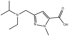 3-((ethyl(isopropyl)amino)methyl)-1-methyl-1H-pyrazole-5-carboxylic acid Struktur